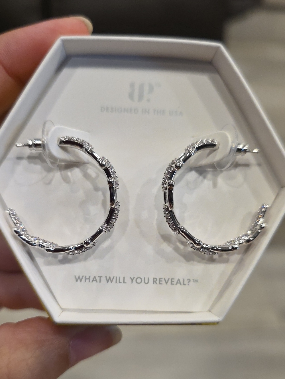 Silver Textured Small Hoop Earrings - Women Jewelry